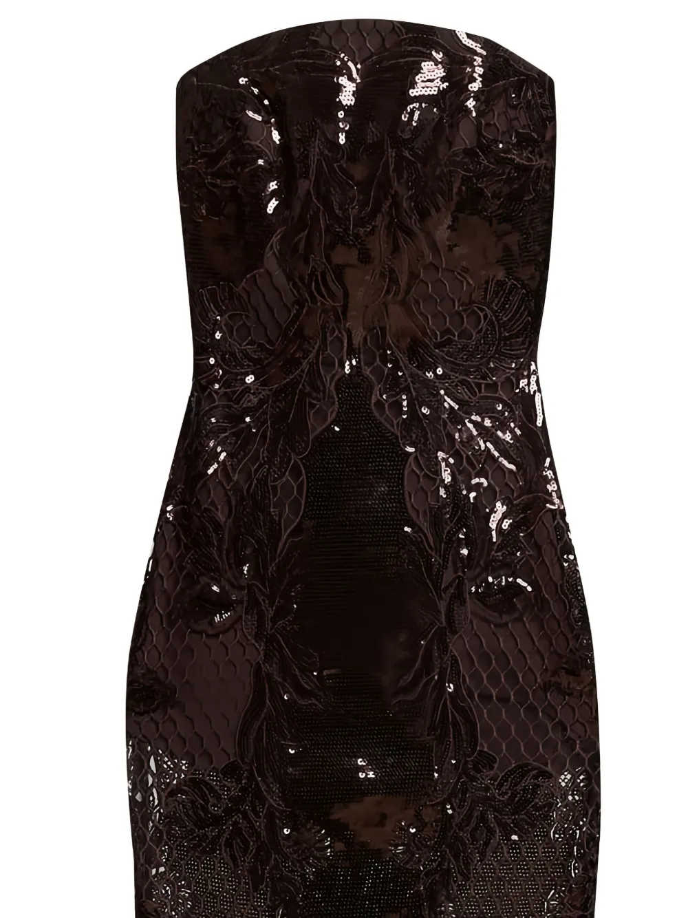 Elie Saab Sequin Midi Dress In Brown