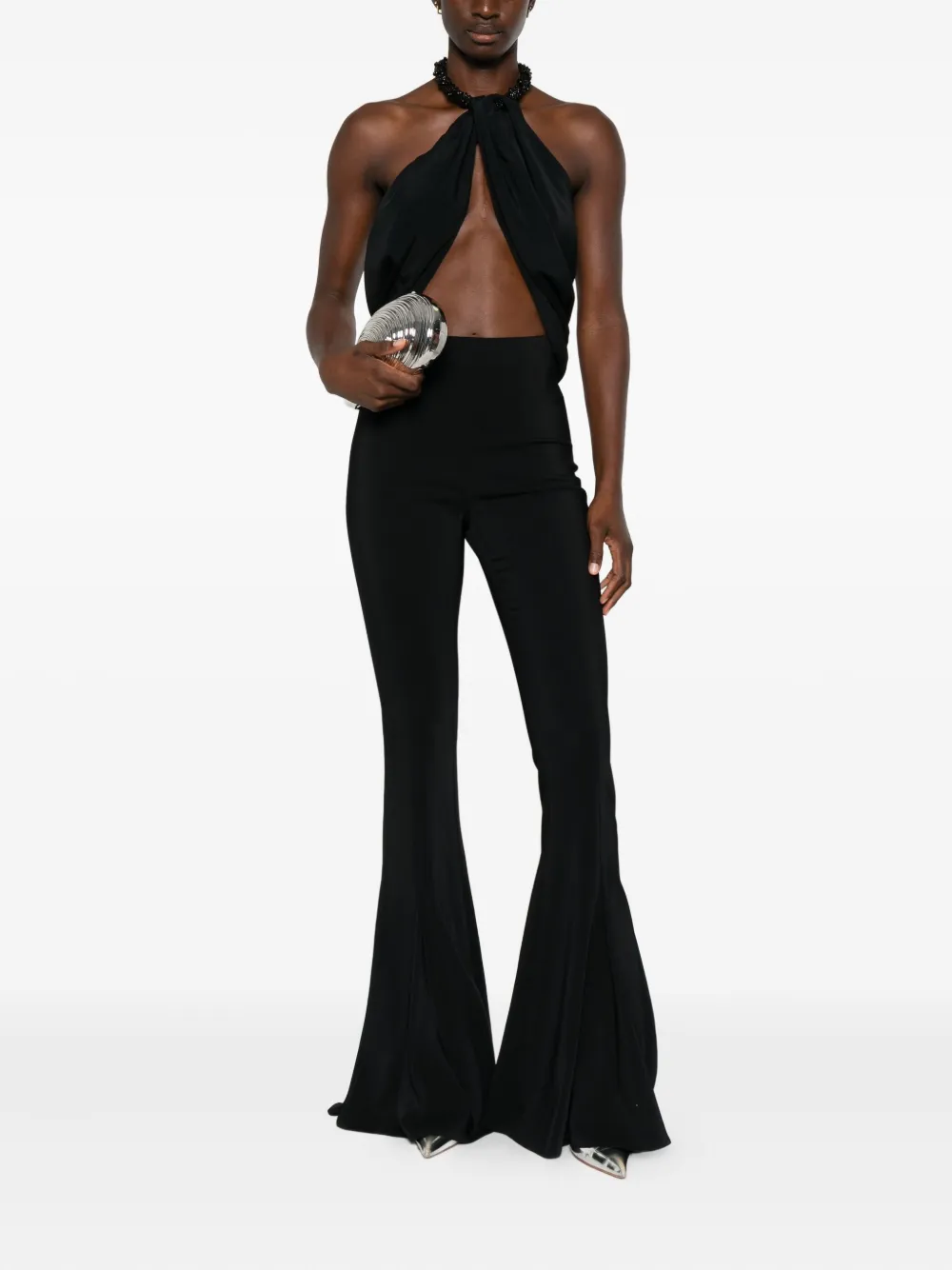 Amen beaded halterneck top - Zwart