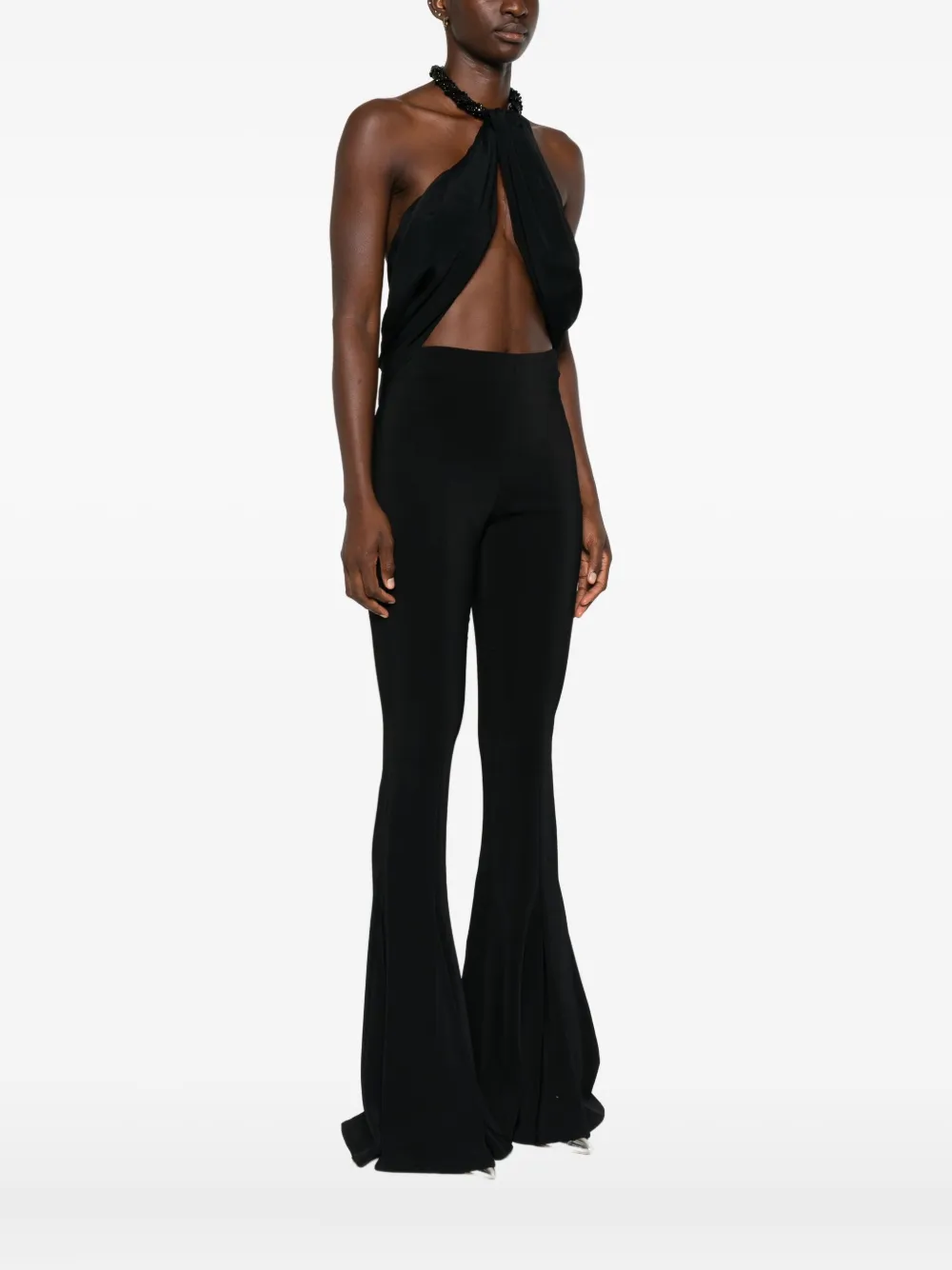 Amen Beaded Halterneck Top In Black