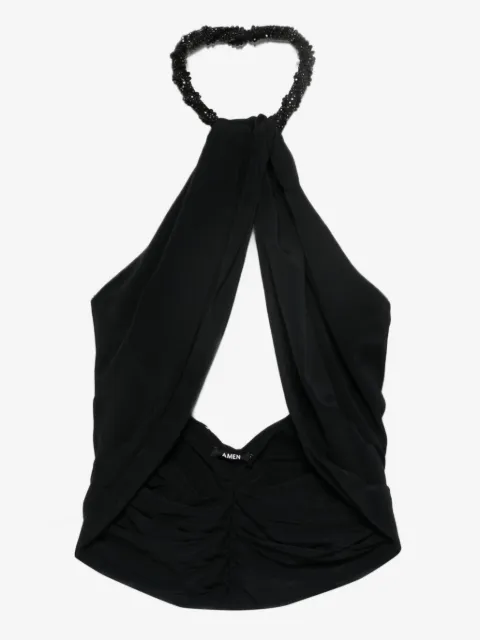Amen top con cuello halter y cuentas