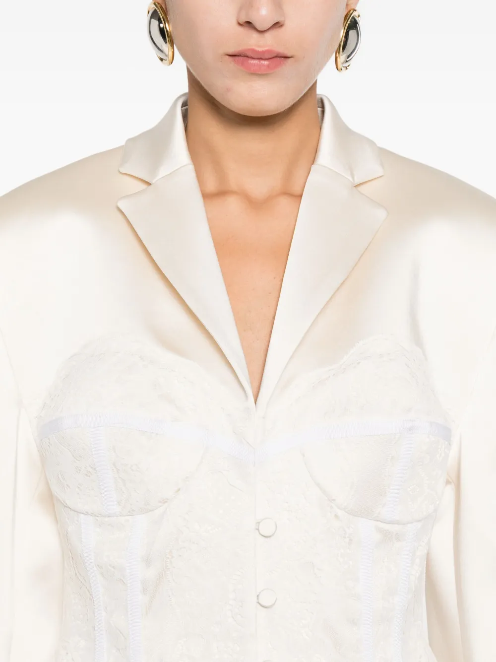 Giuseppe Di Morabito Lace-overlay Jacket In White