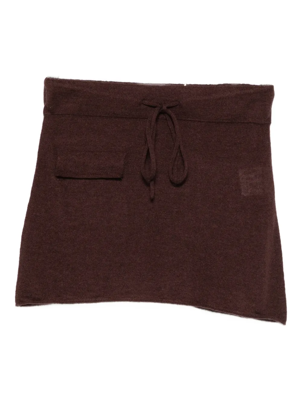 Aya Muse Ribbon-wrapped Waist-length Skirt In Brown