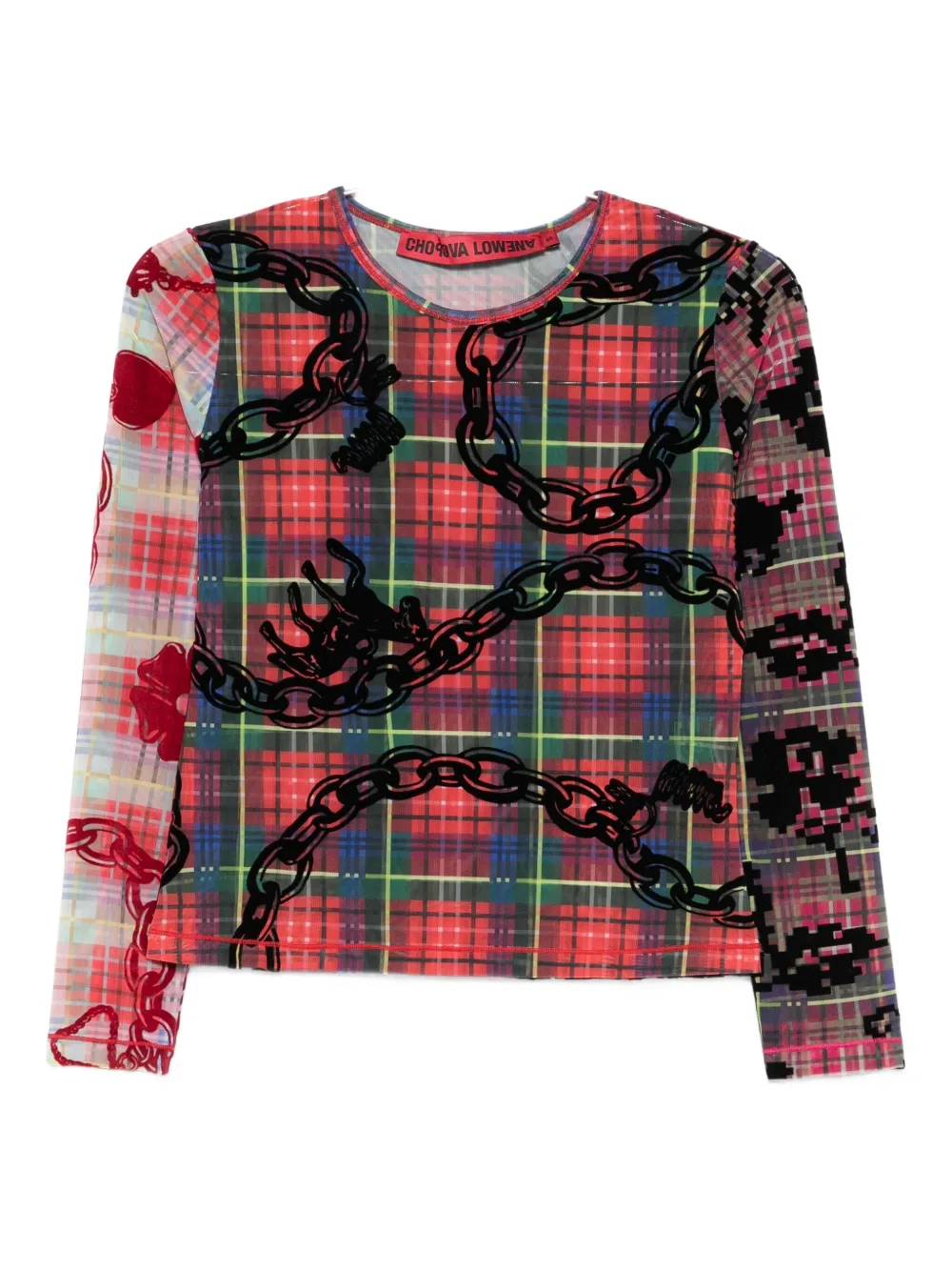 Chopova Lowena Lady Chain Mesh Top In Red