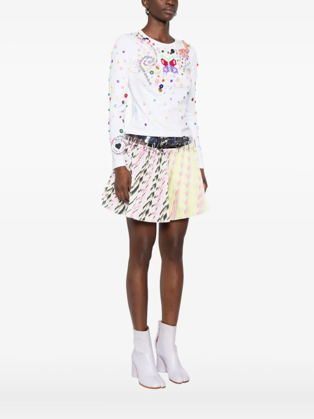Chopova Lowena Bead-embellished Long-sleeve T-shirt In Multi