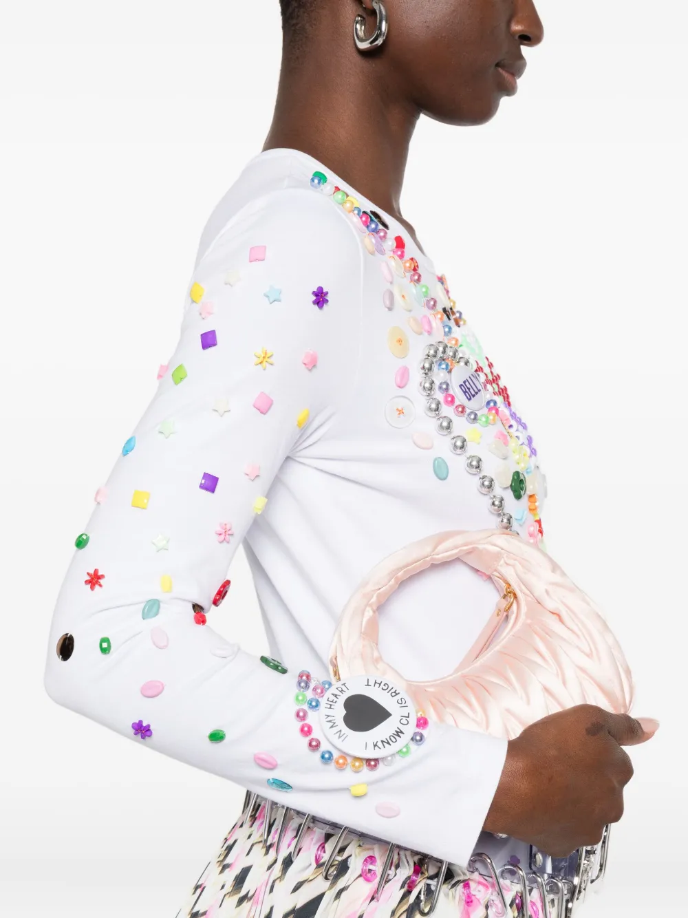 Chopova Lowena Bead-embellished Long-sleeve T-shirt In Multi