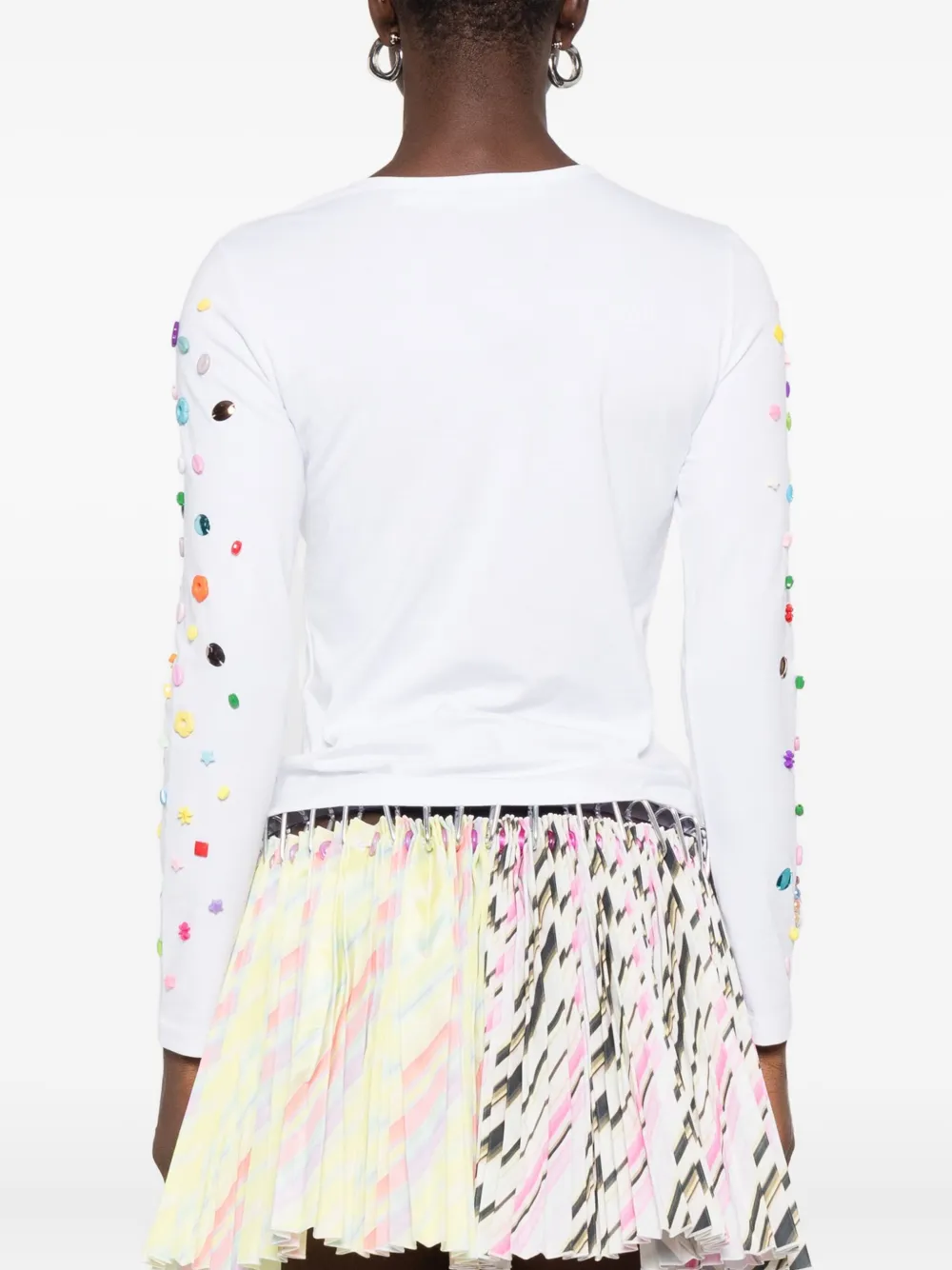 Chopova Lowena Bead-embellished Long-sleeve T-shirt In Multi
