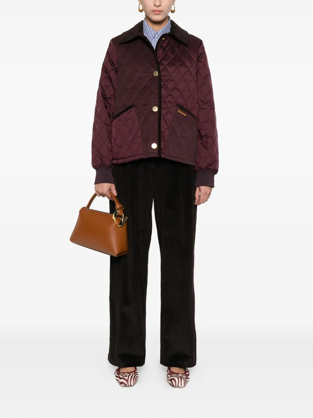 Barbour Quilted Coat In Burgundy