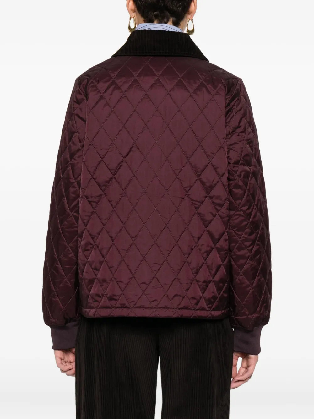 Barbour Quilted Coat In Burgundy