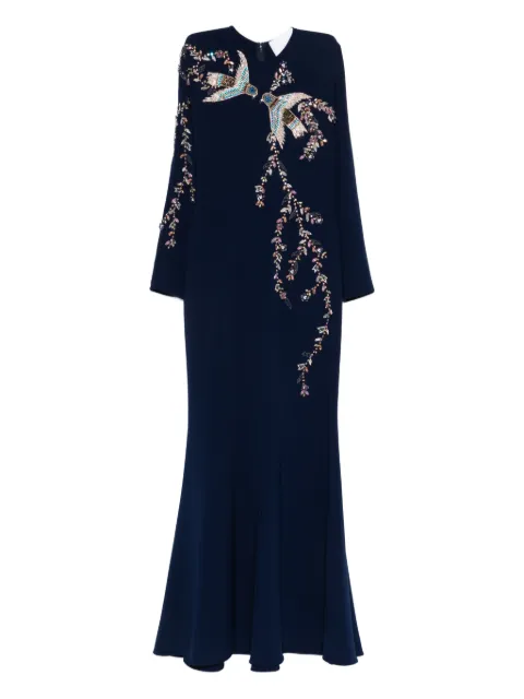 Costarellos bird-embellished maxi dress