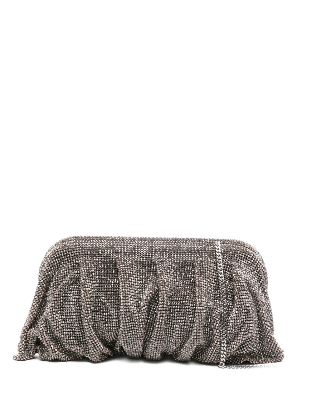 Benedetta Bruzziches beaded pleated clutch bag Zilver
