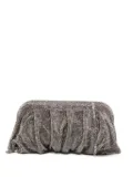 Benedetta Bruzziches beaded pleated clutch bag - Silver