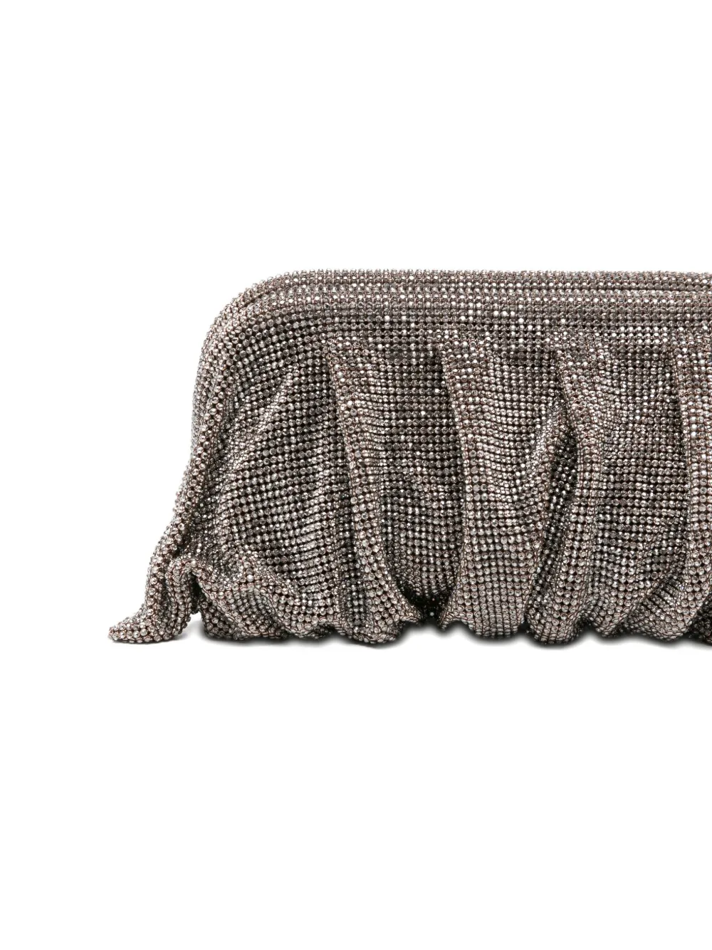 Benedetta Bruzziches beaded pleated clutch bag Zilver