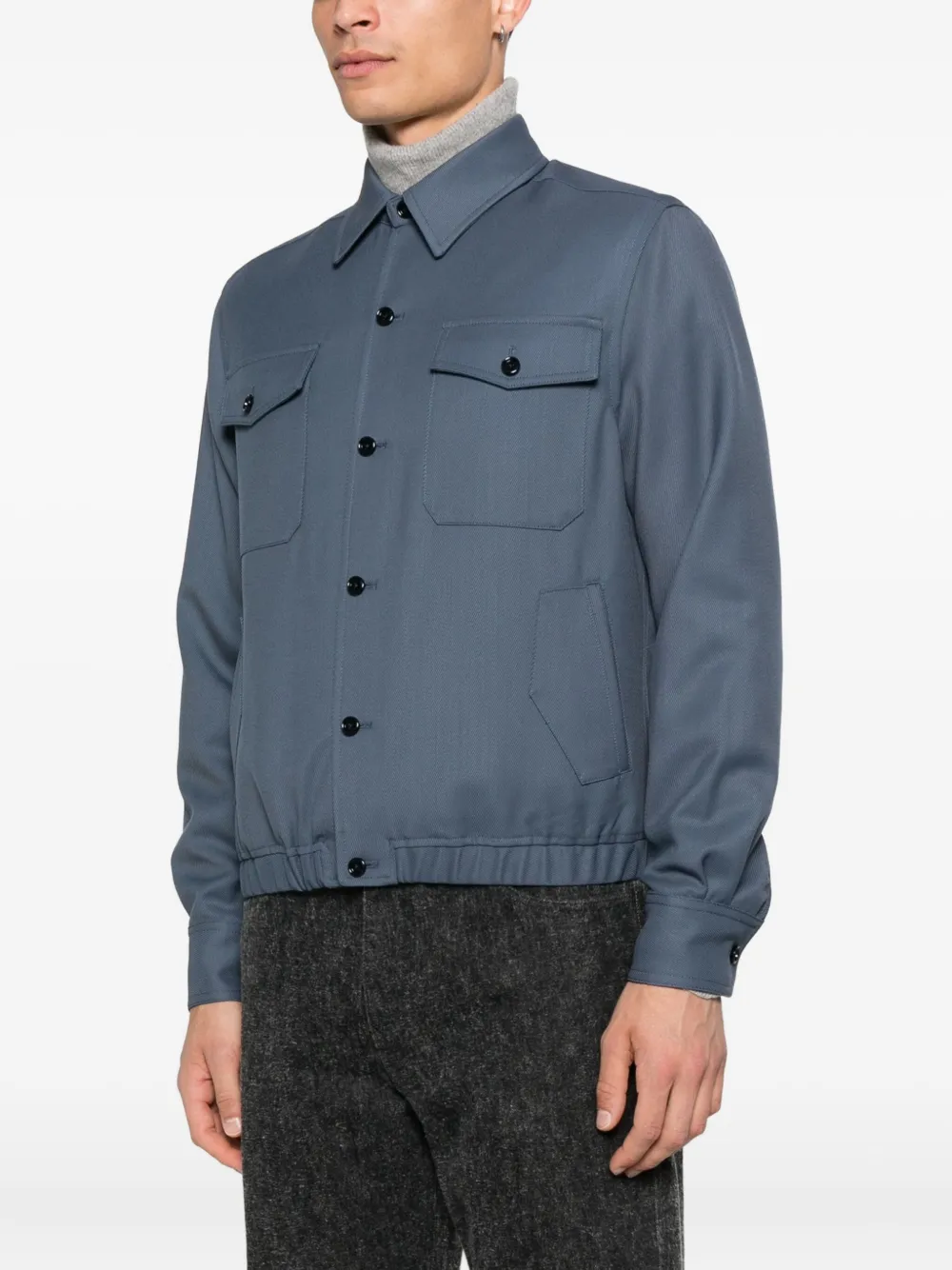 Lardini button-fastening flap-pocket jacket Blauw