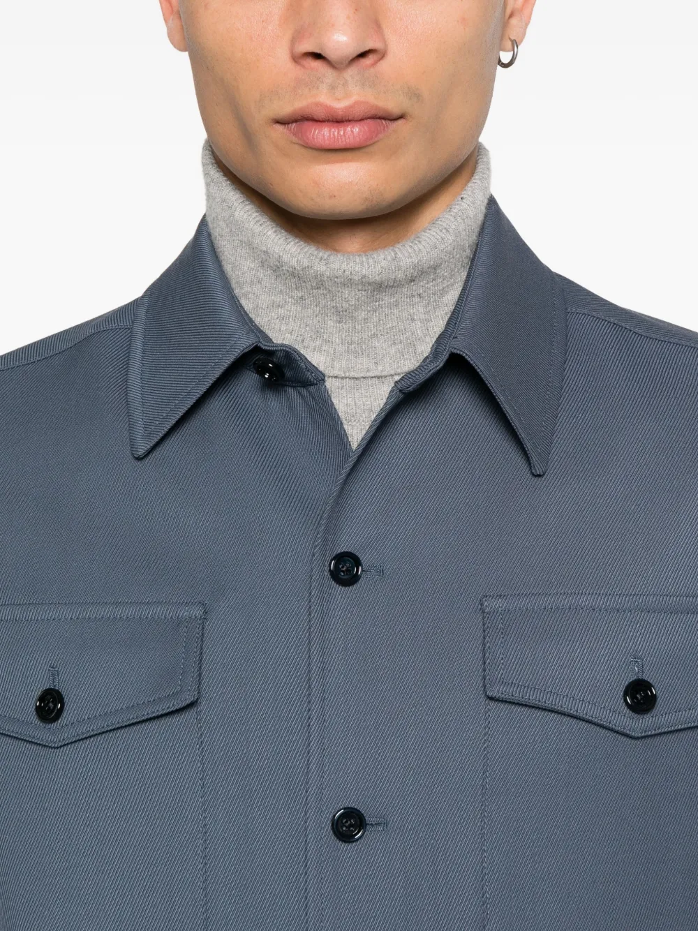 Lardini button-fastening flap-pocket jacket Blauw