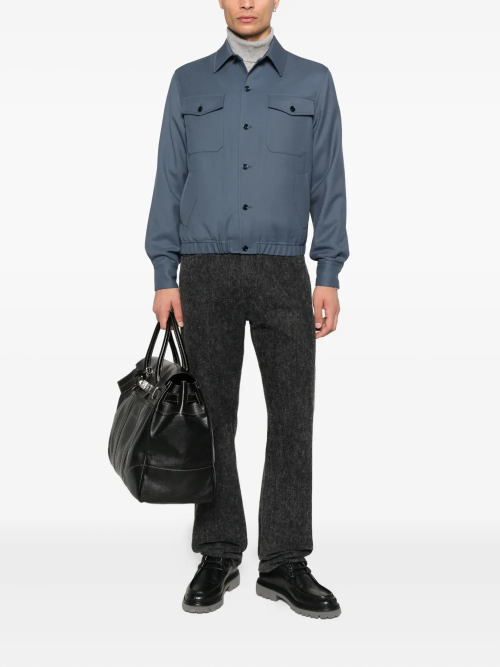 Lardini button-fastening flap-pocket jacket Blauw