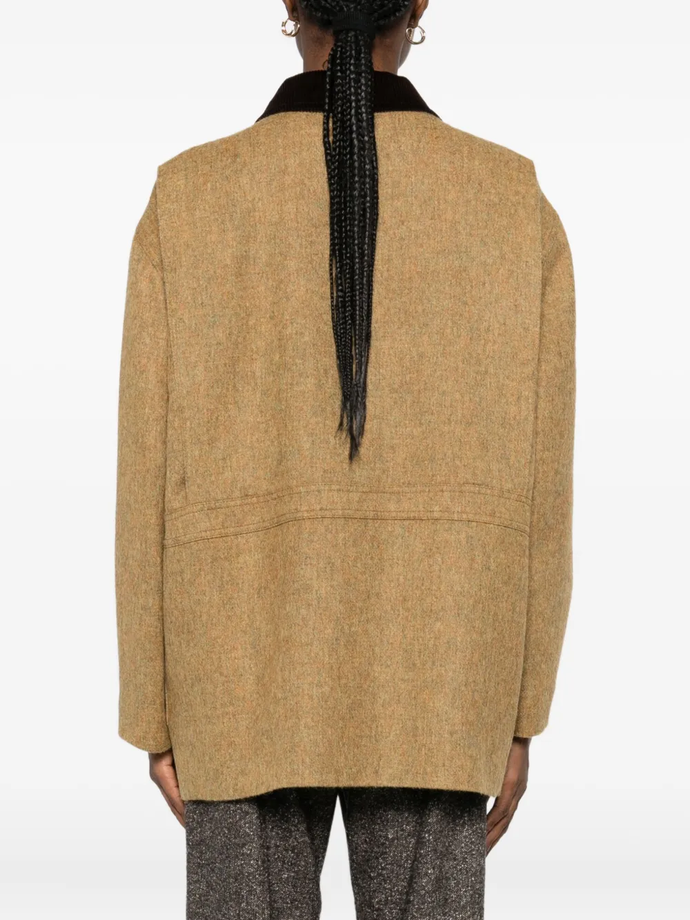 Blazé Milano Virgin Wool Single-breasted Coat In Brown