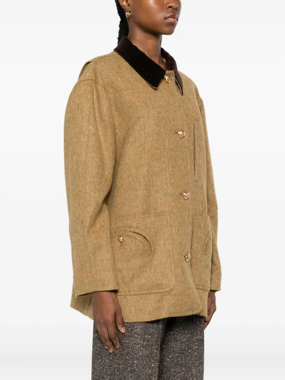 Blazé Milano Virgin Wool Single-breasted Coat In Brown