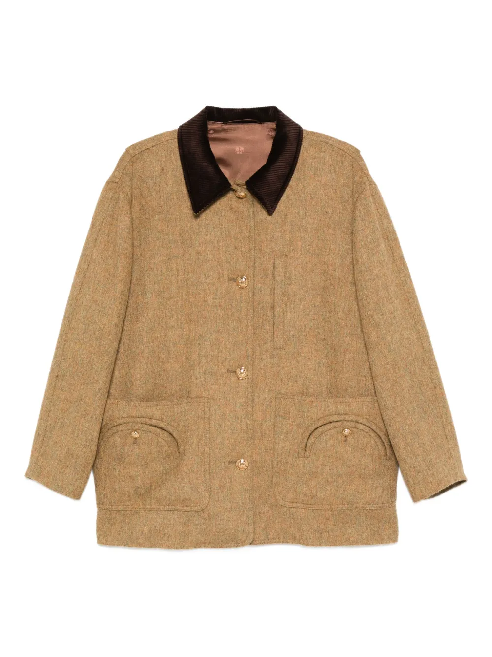 Blazé Milano Virgin Wool Single-breasted Coat In Brown