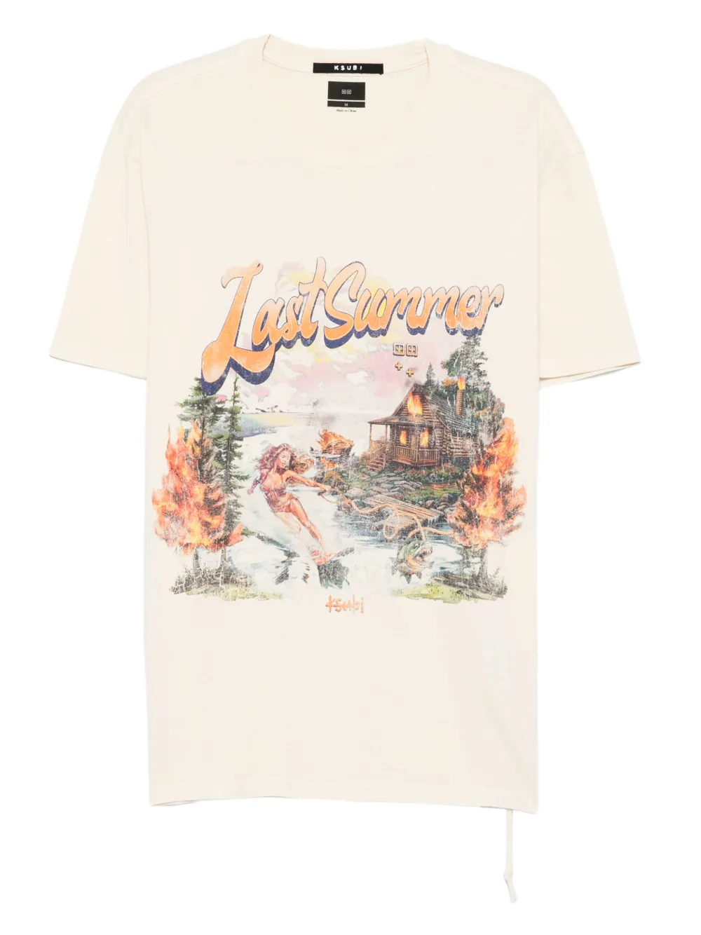 Ksubi T-shirt met grafische print Beige