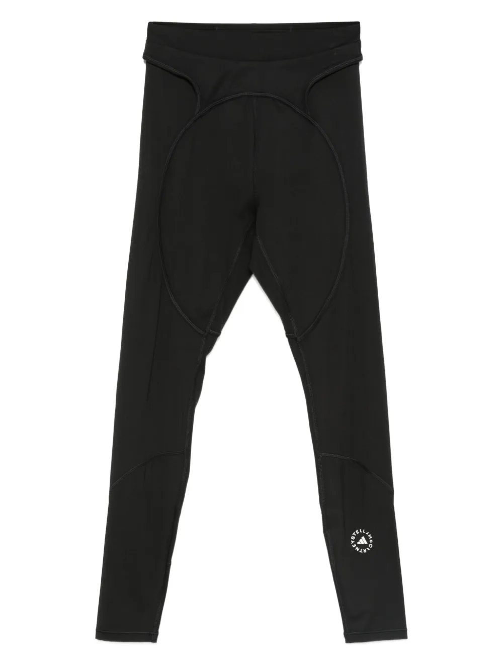 adidas by Stella McCartney パネル ロゴ レギンス - ブラック adidas by Stella McCartney パネル ロゴ レギンス - ブラック