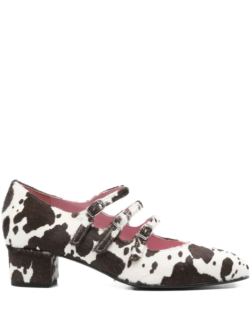 Carel Paris 40mm Kina triple-strap pumps White