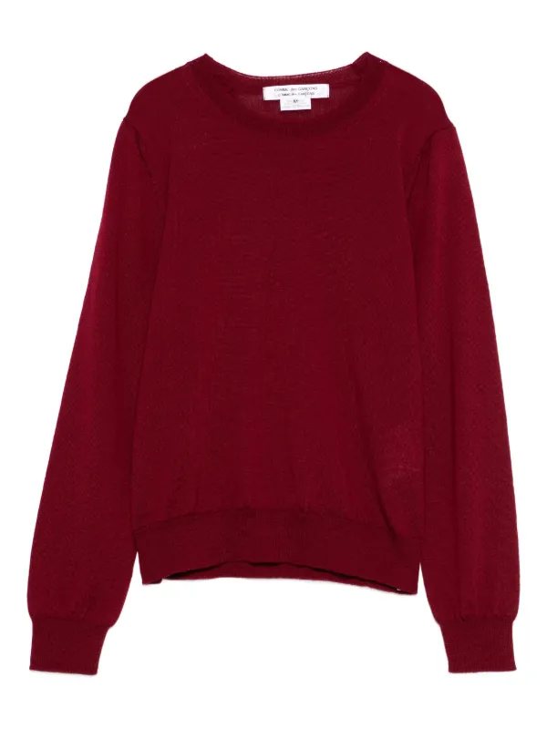 Comme des Garçons Wool Crew-neck Sweater in Red