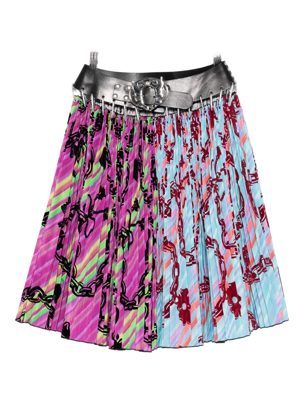 Chopova Lowena Pleated Carabiner Skirt In Multi