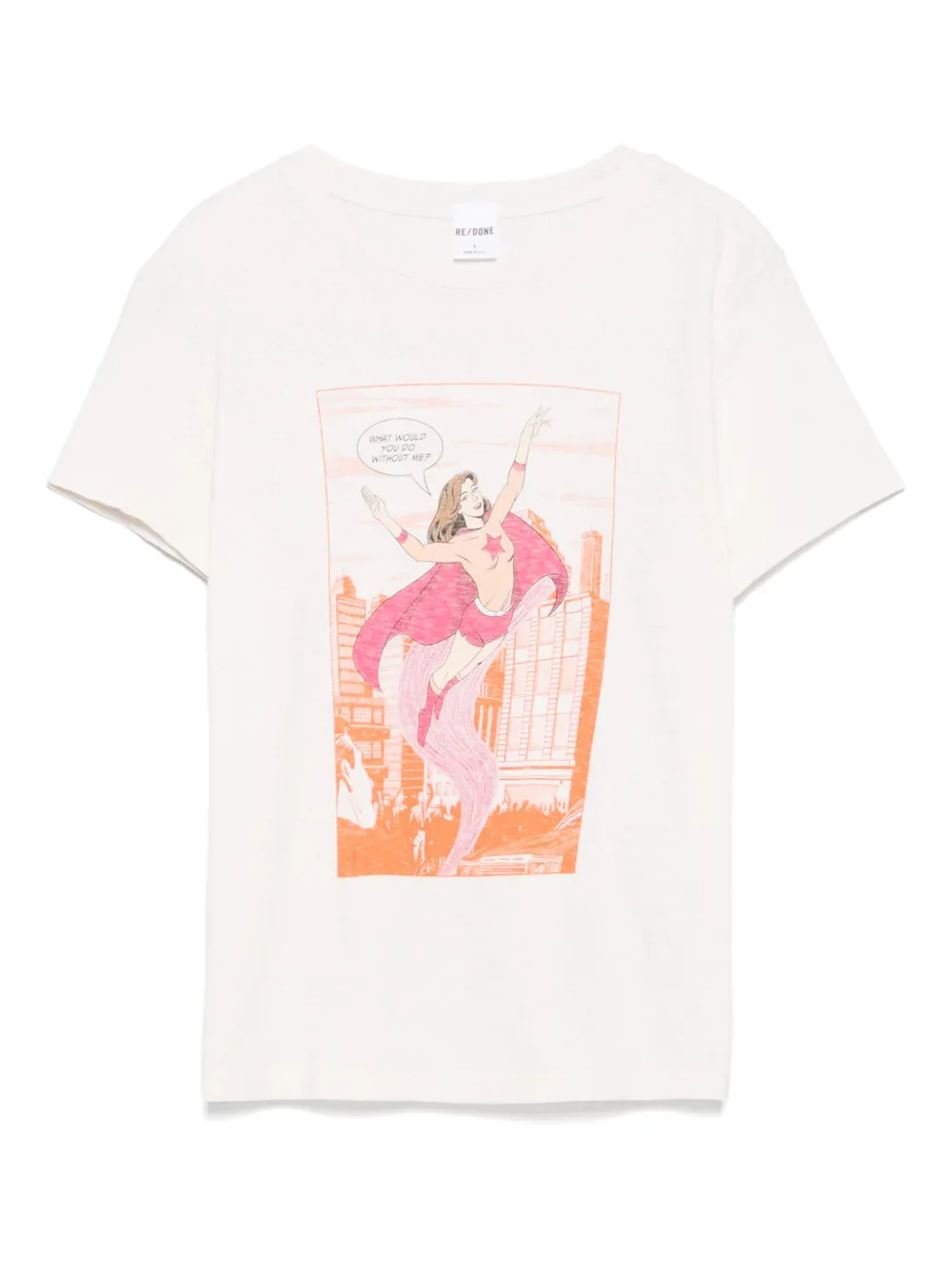 RE DONE T-shirt met grafische print Beige