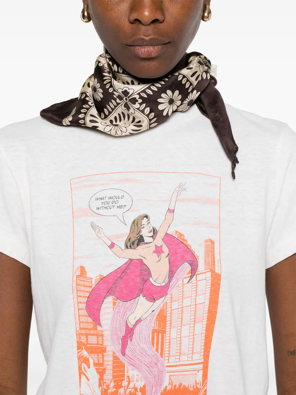 RE DONE T-shirt met grafische print Beige