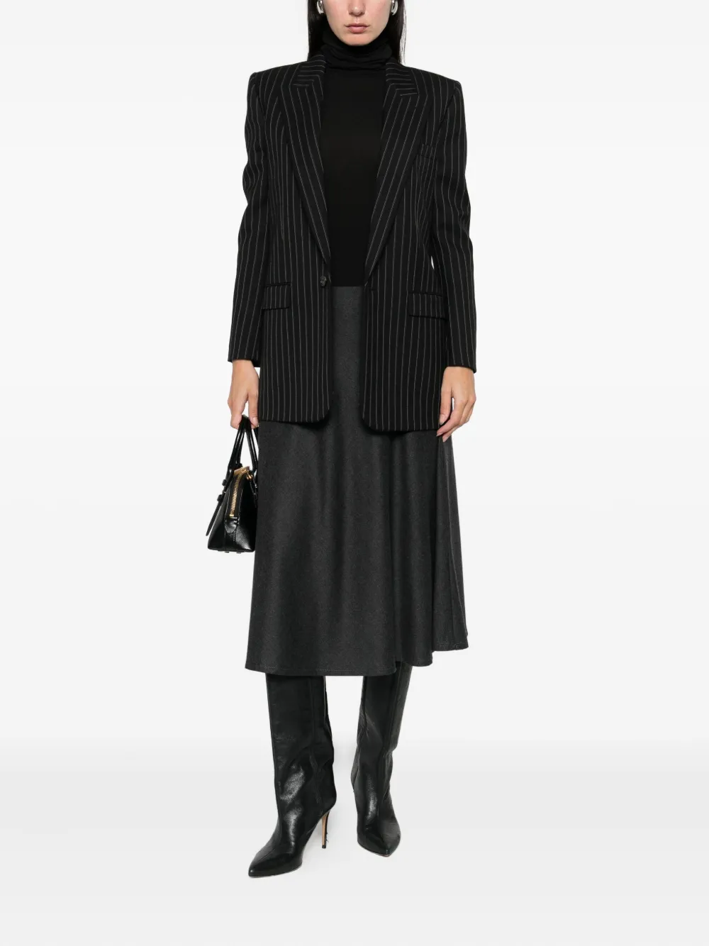 Antonelli Condor Long-sleeve Roll-neck Top In Black