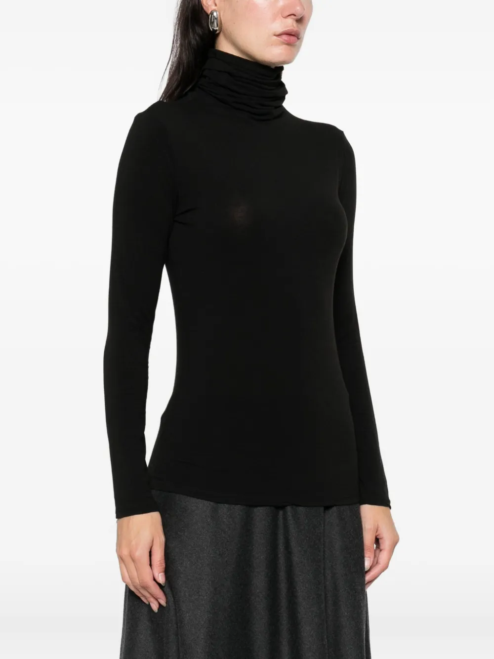 Antonelli Condor Long-sleeve Roll-neck Top In Black