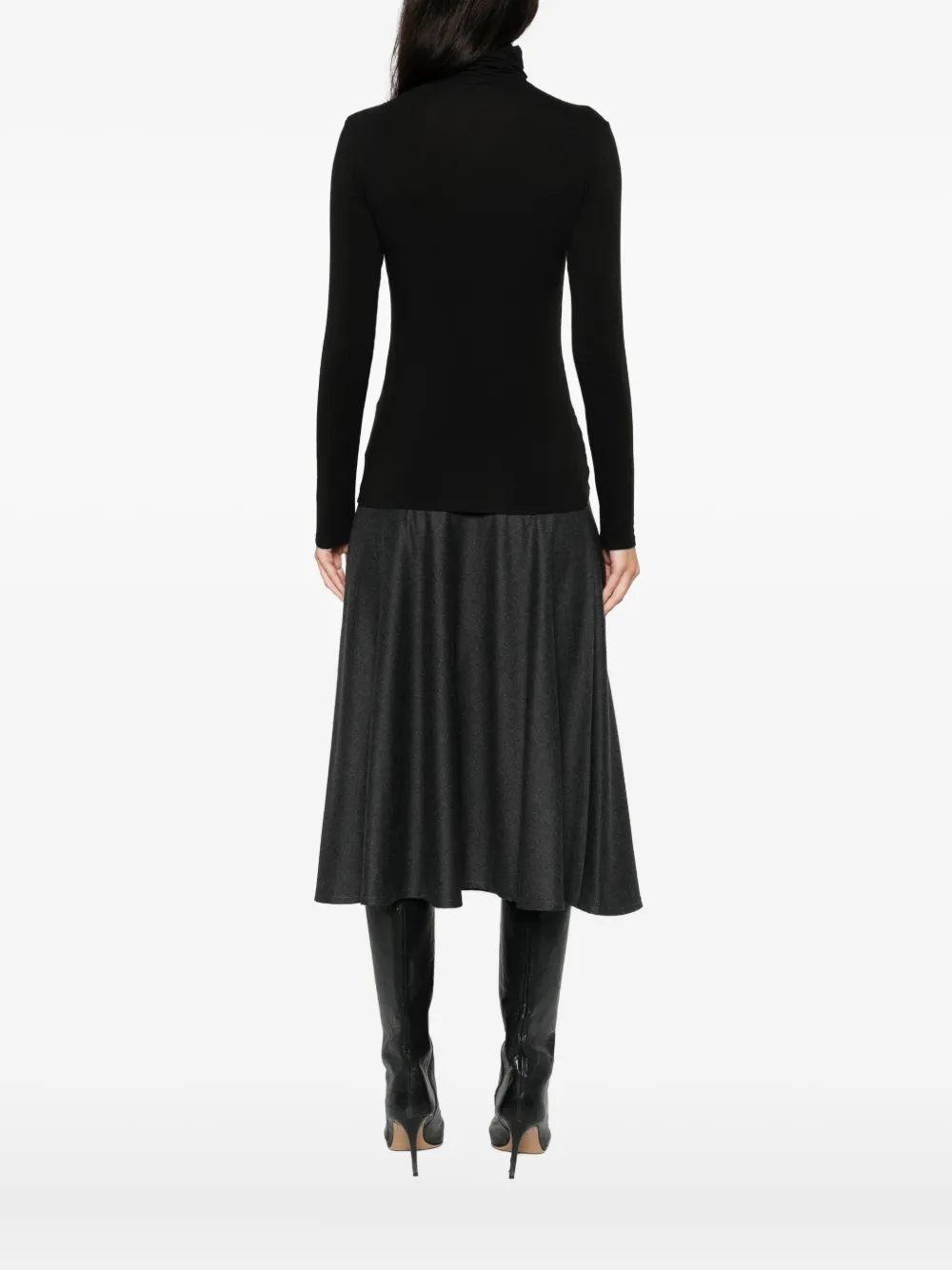 Antonelli Condor Long-sleeve Roll-neck Top In Black