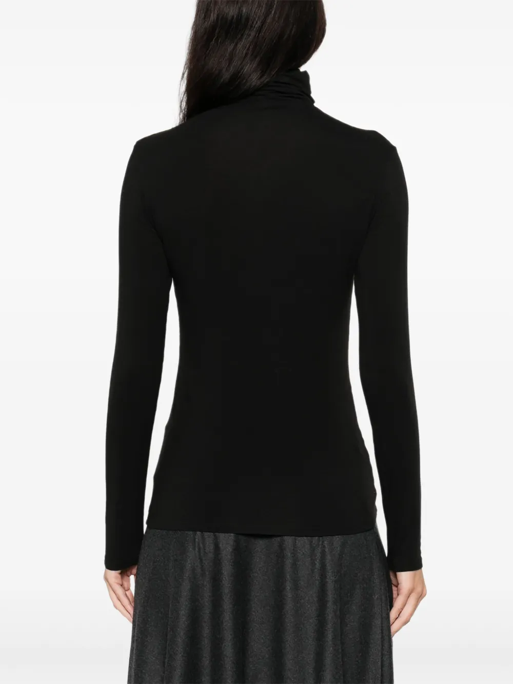 Antonelli Condor top met col en lange mouwen Zwart