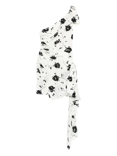 Alessandra Rich floral-print one-shoulder dress
