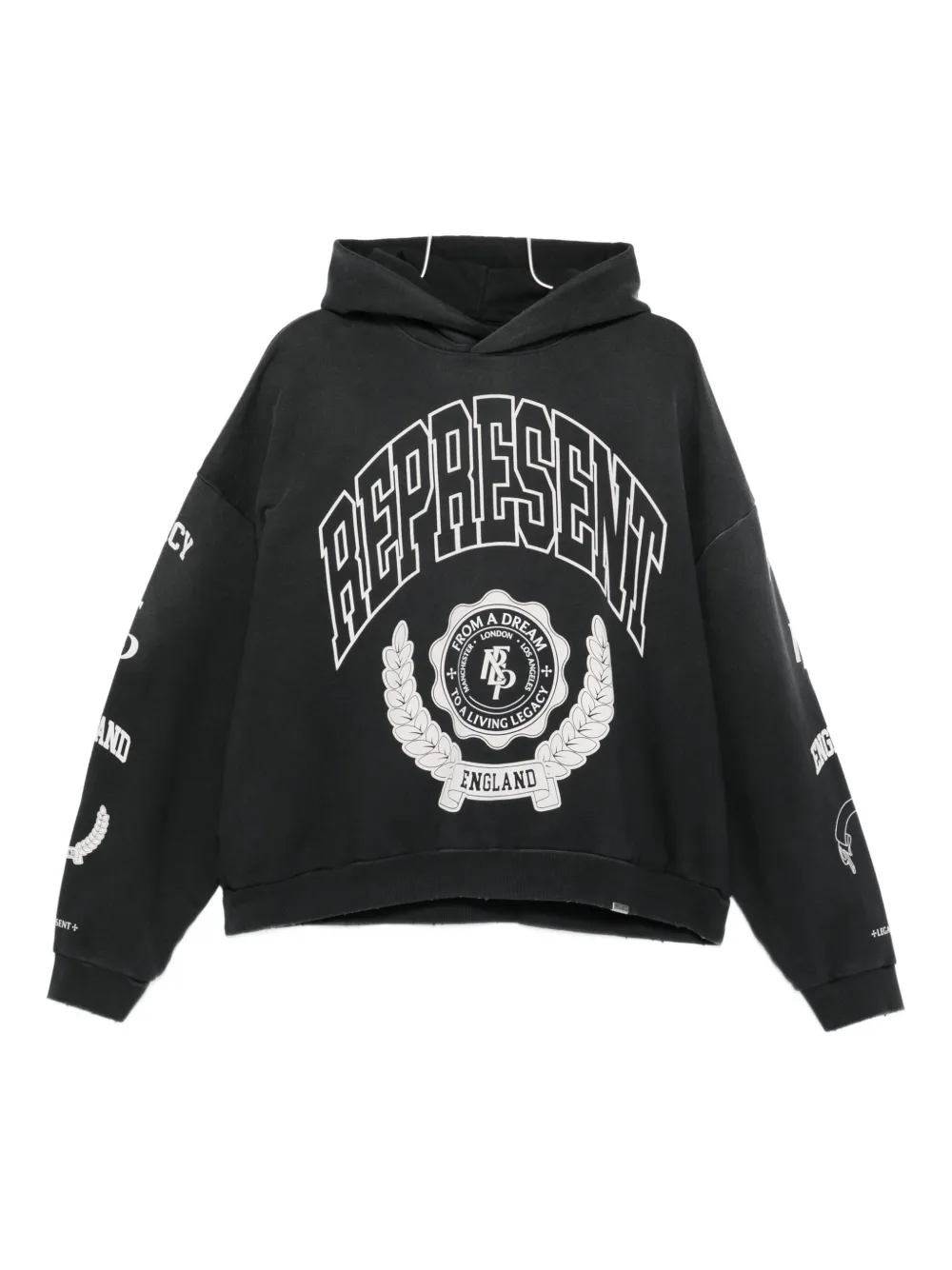 Represent graphic-print hoodie | Black | Image 1