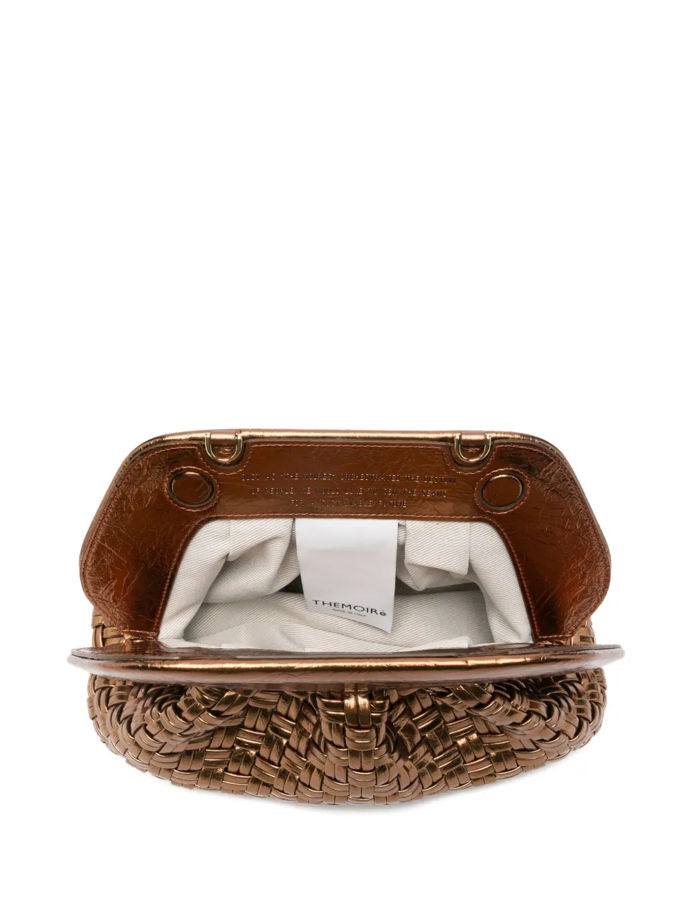 Themoirè Woven Clutch Bag In Gold