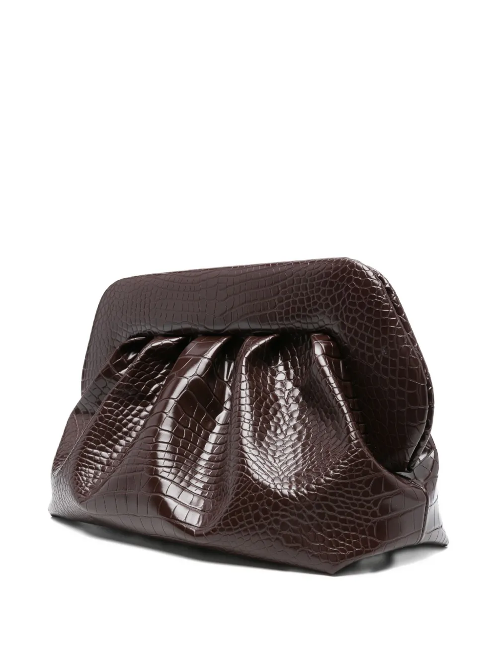 Themoirè Medium Bios Clutch Ebony Crocodile Effect In Brown