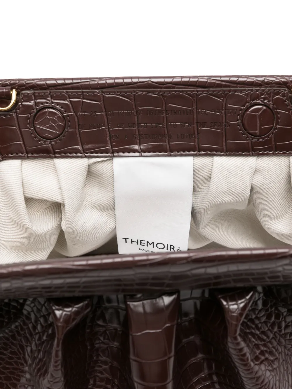 Themoirè Bios clutch met plooien en reliëf Bruin