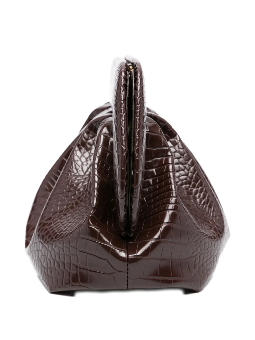 Themoirè Medium Bios Clutch Ebony Crocodile Effect In Brown