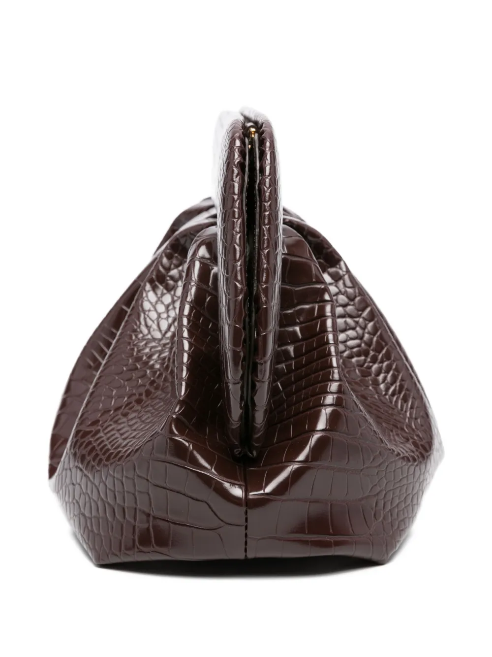 Themoirè Bios clutch met plooien en reliëf Bruin