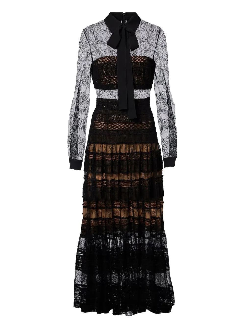 Elie Saab vestido midi con moño de encaje | negro | Image 1