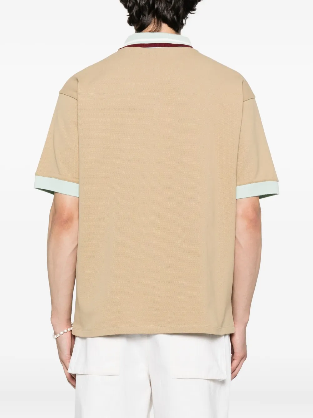 Drôle De Monsieur Poloshirt met geborduurd logo Beige