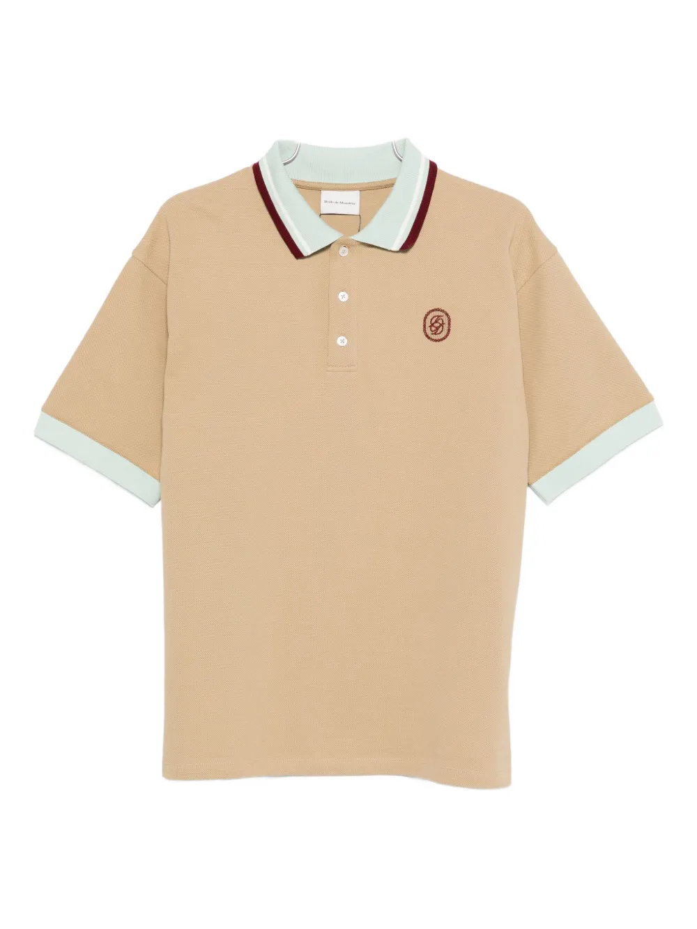 Drôle De Monsieur logo-embroidered polo shirt Beige