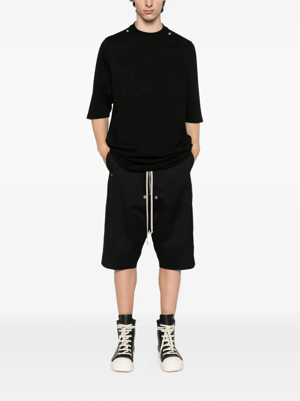 Rick Owens drawstring pockets shorts Zwart