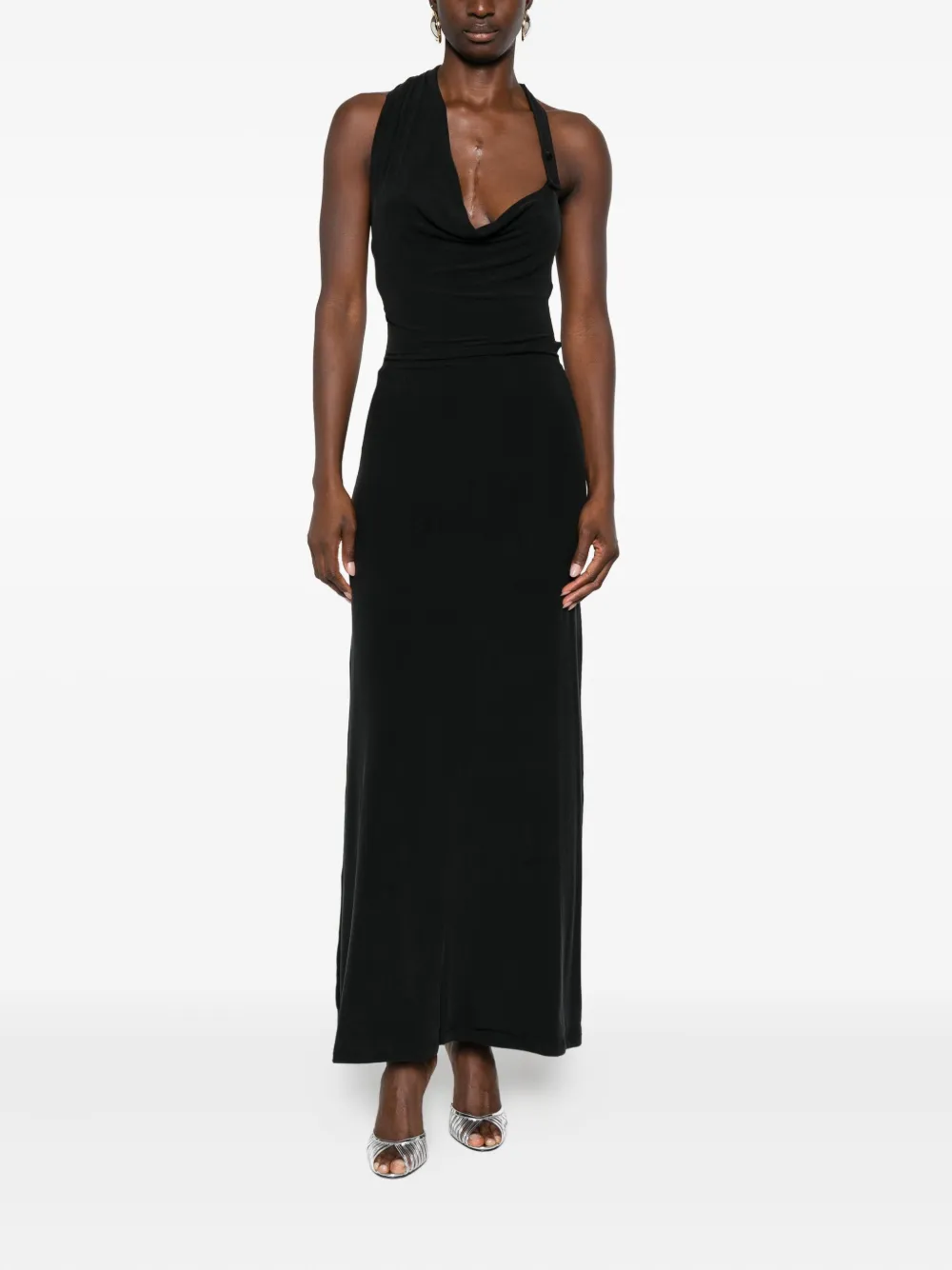 Aya Muse halterneck cowl dress - Blauw