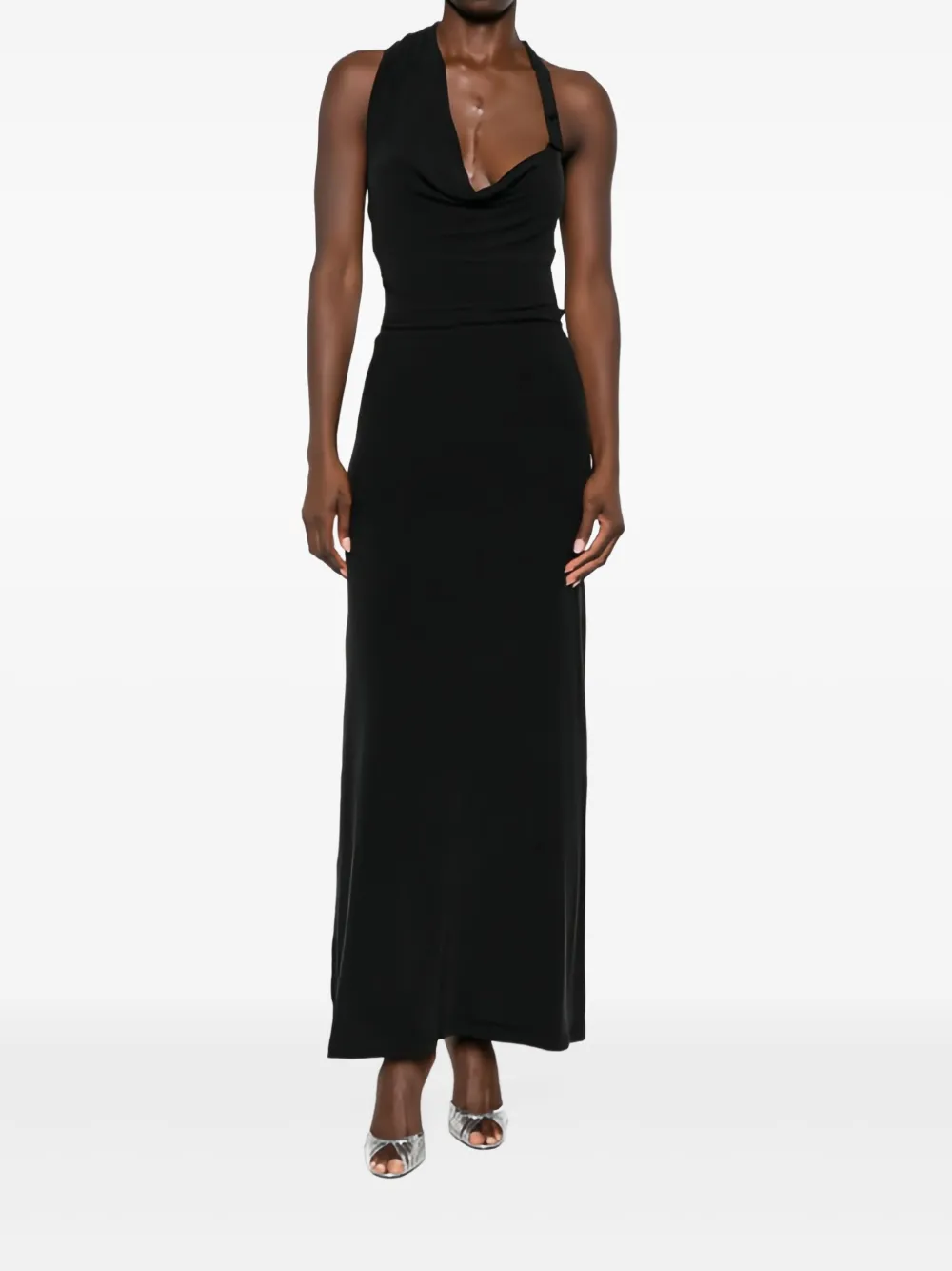 Aya Muse halterneck cowl dress - Blu