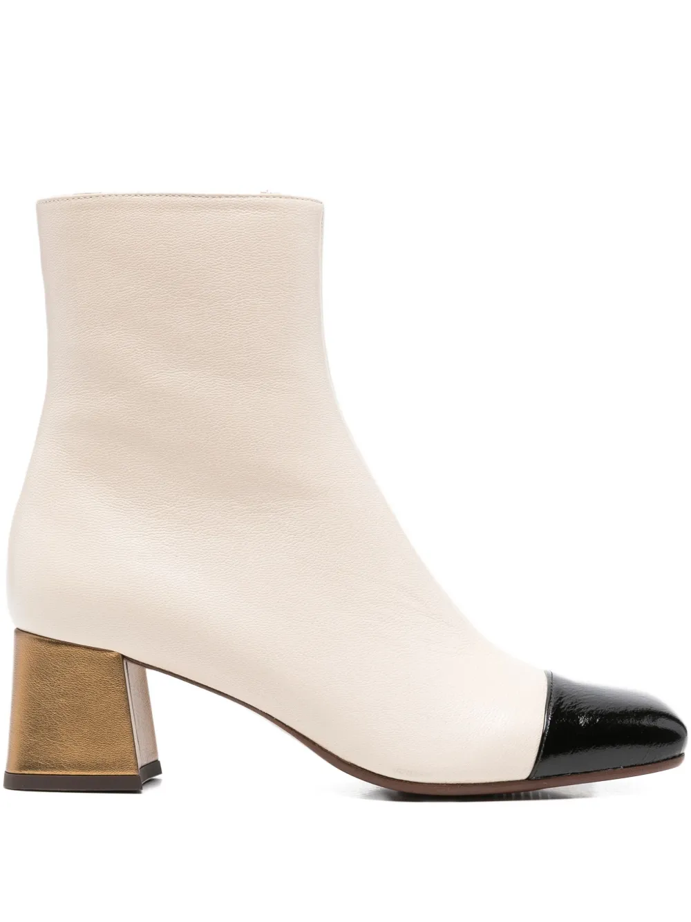 Chie Mihara 55mm metallic-block heel cap-toe ankle boots White