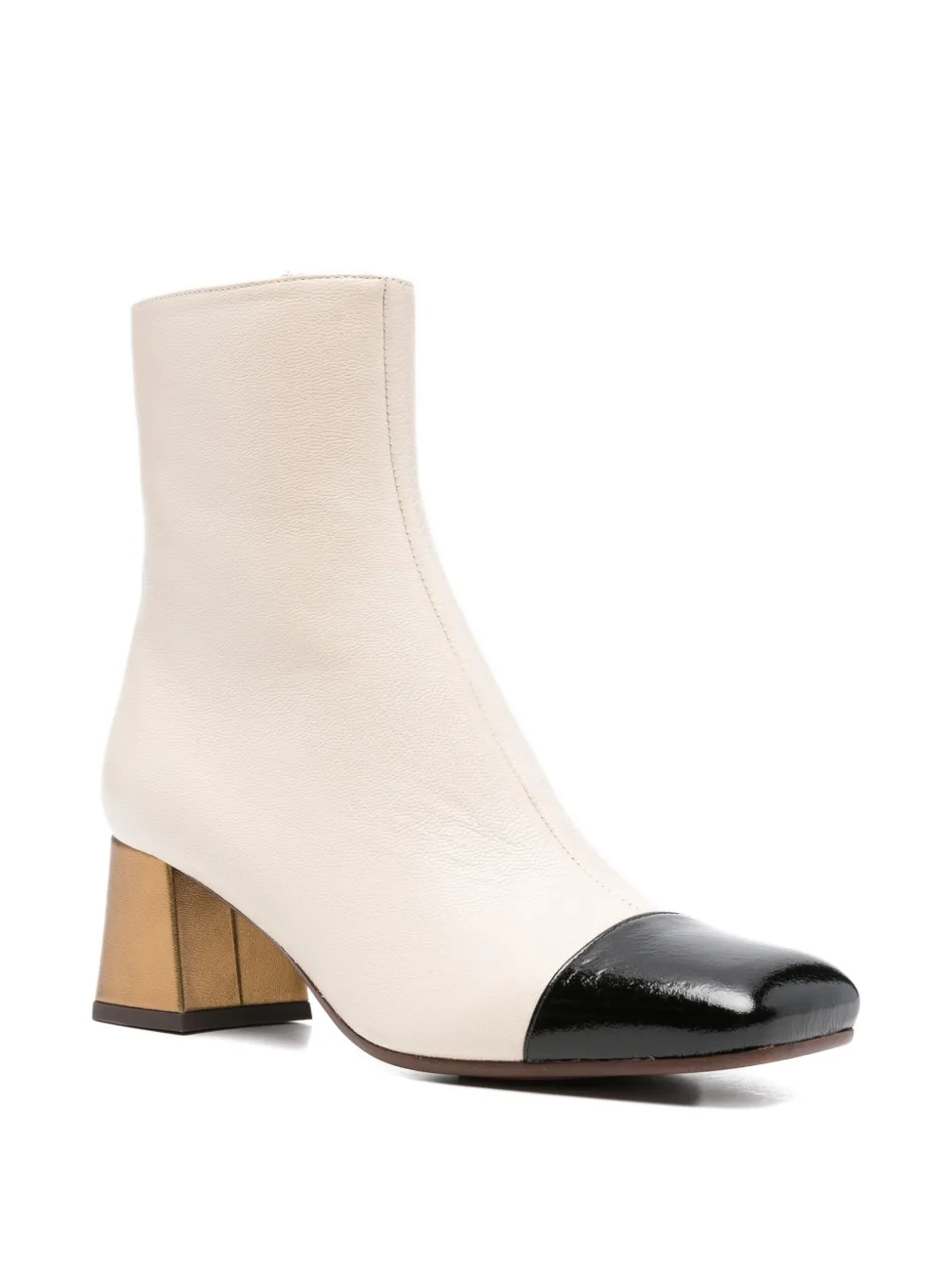Chie Mihara 55mm metallic-block heel cap-toe ankle boots White