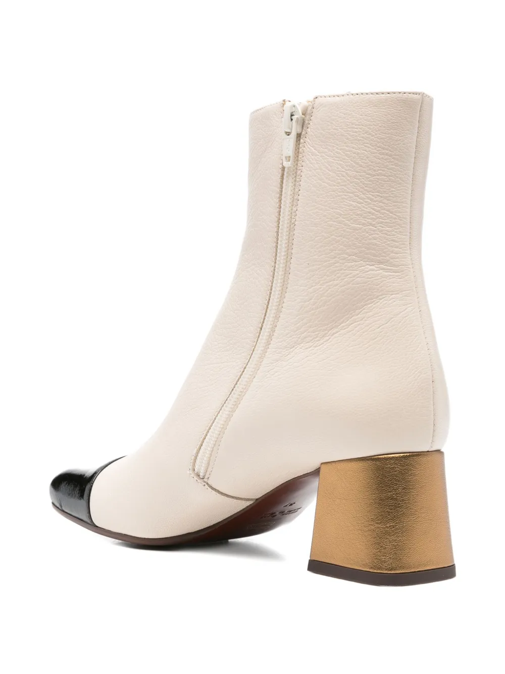 Chie Mihara 55mm metallic-block heel cap-toe ankle boots White
