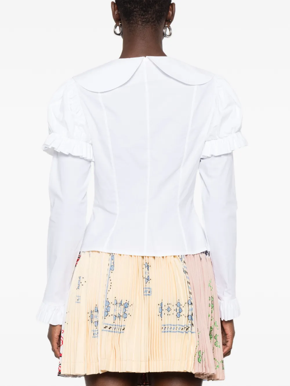 Chopova Lowena Blouse verfraaid met vlinders en ruches Wit